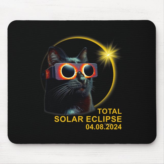 Darkness My Friend Solar Eclipse April 8 2024 Funn Mouse Mat (Front)
