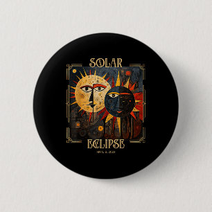 Darkness My Old Friend Cat Solar Eclipse April 08 6 Cm Round Badge