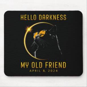 Darkness My Old Friend Solar Eclipse 2024 Cat Love Mouse Mat