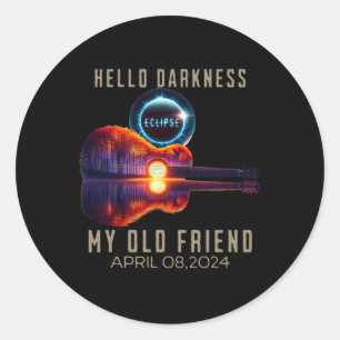 Darkness My Old Friend Solar Eclipse April Classic Round Sticker