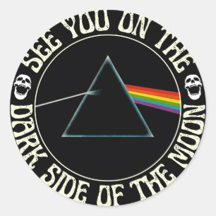 Darkside of the moon classic round sticker