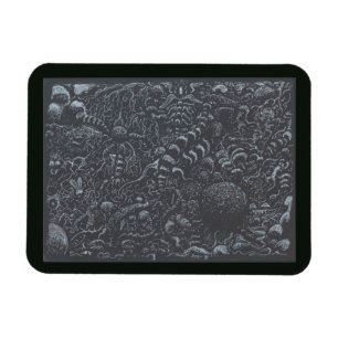 Darkworld silver ink landscape magnet
