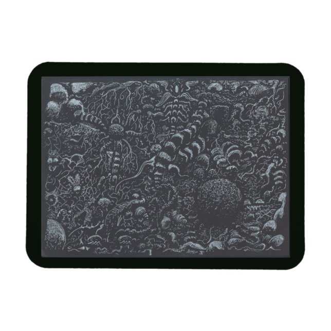 Darkworld  silver ink landscape magnet (Horizontal)