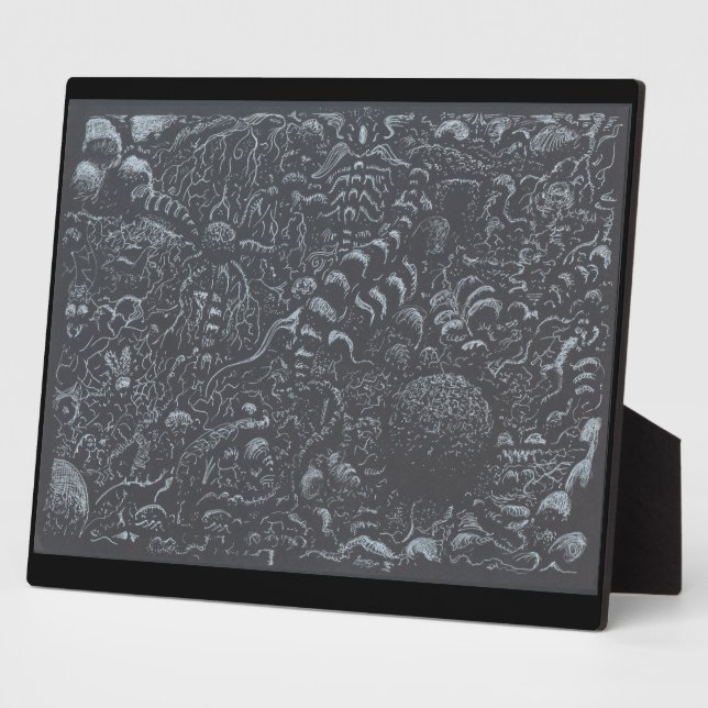 Darkworld  silver ink landscape plaque (Side)