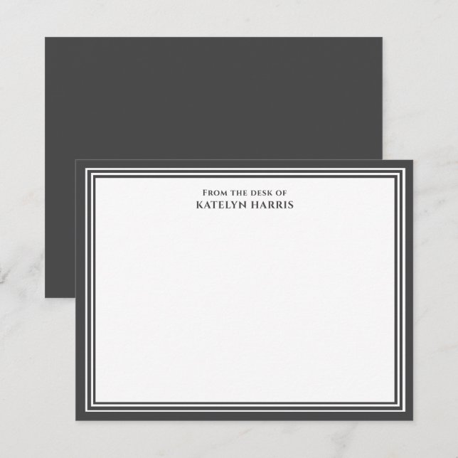Darl Grey Triple Border From The Desk Of Flat Card (Front/Back)