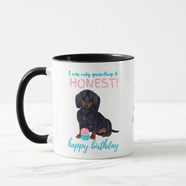 Darling Dachshund Dog Funny MOM or Dads Birthday Mug (Left)