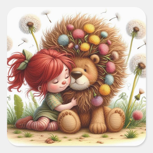 Darling Dandelion Square Sticker (Front)