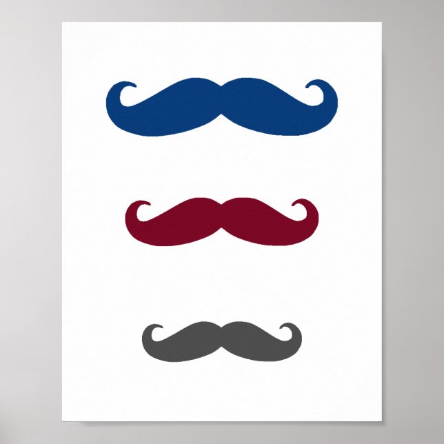 Darling Dapper Moustache Nursery Wall Art (Front)