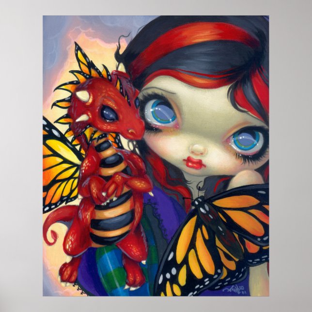 Darling Dragonling III ART PRINT dragon fairy cute (Front)