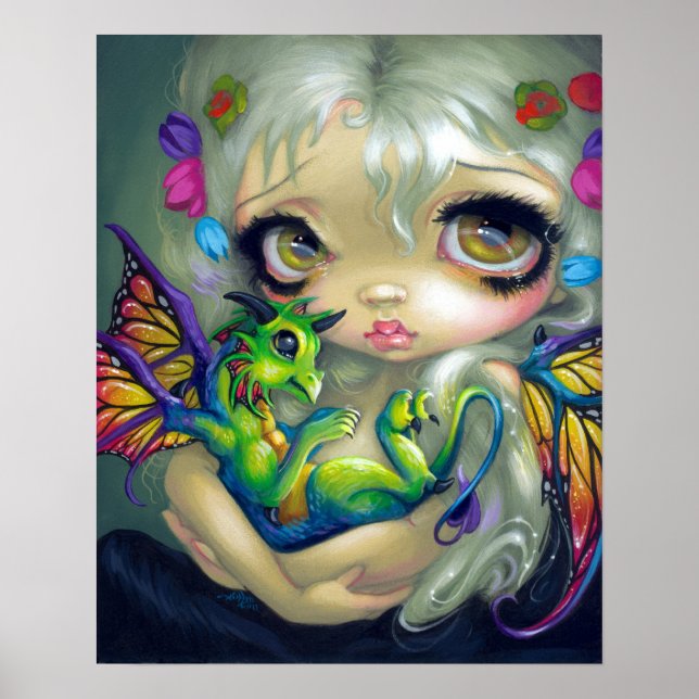 Darling Dragonling IV ART PRINT dragon fairy CUTE (Front)