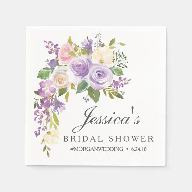 Darling Flora Bridal Shower Napkins (Front)