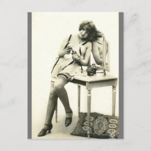 Darling French Risqué  Vintage  photo Postcard