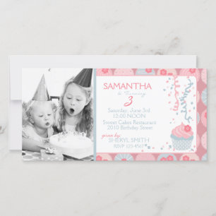 Darling Girl Invitation Photo Card