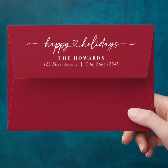 Darling Heart EDITABLE COLOR Holiday Envelopes (Hand)
