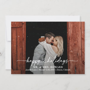 Darling Heart Happy Holidays Photo Card