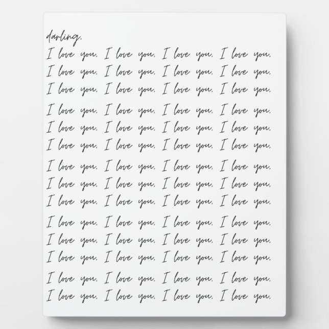 Darling I Love You Art Plaque Display (Front)