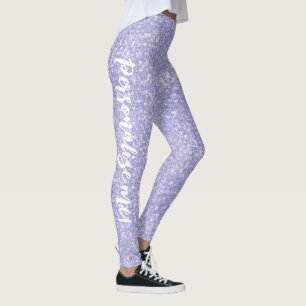 Darling Pale Purple Glitter CUSTOM TEXT Leggings