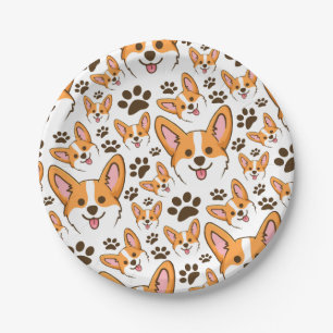 Darling Pembroke Welsh Corgi Pet Puppy Dog Paper Plate