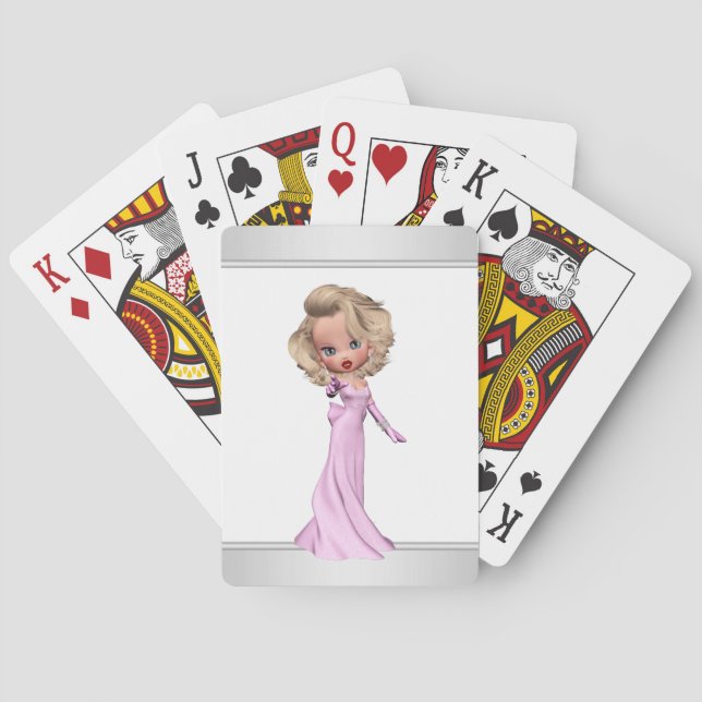Darling Pink Diva Playing Cards (Back)