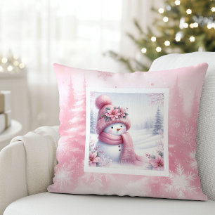 Darling Pinkmas Winter Forest Pillow Kids Decor