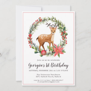 Darling Reindeer   Birthday Party Invitation