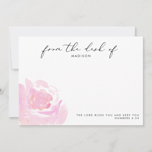 Darling Rose Scripture Personalised Card (Front)
