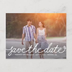 Darling Script EDITABLE COLOR Save The Date Postcard