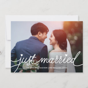 Darling Script Editable Colour Wedding Announcemen Thank You Card