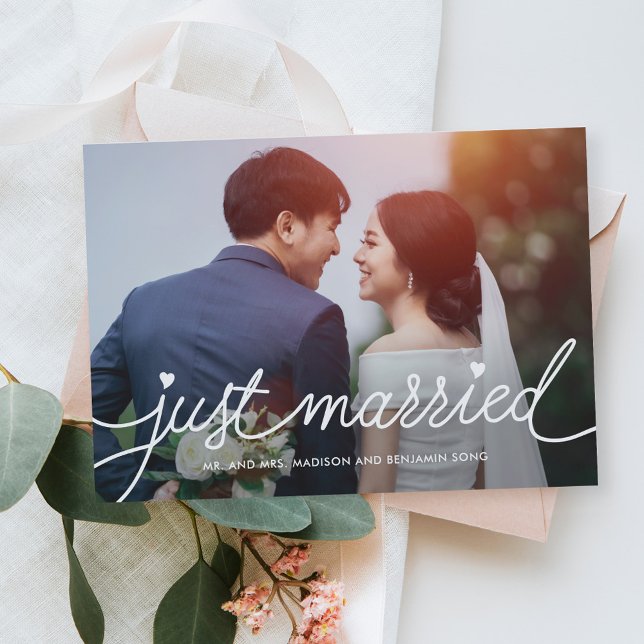 Darling Script Editable Colour Wedding Announcemen Thank You Card (Creator Uploaded)