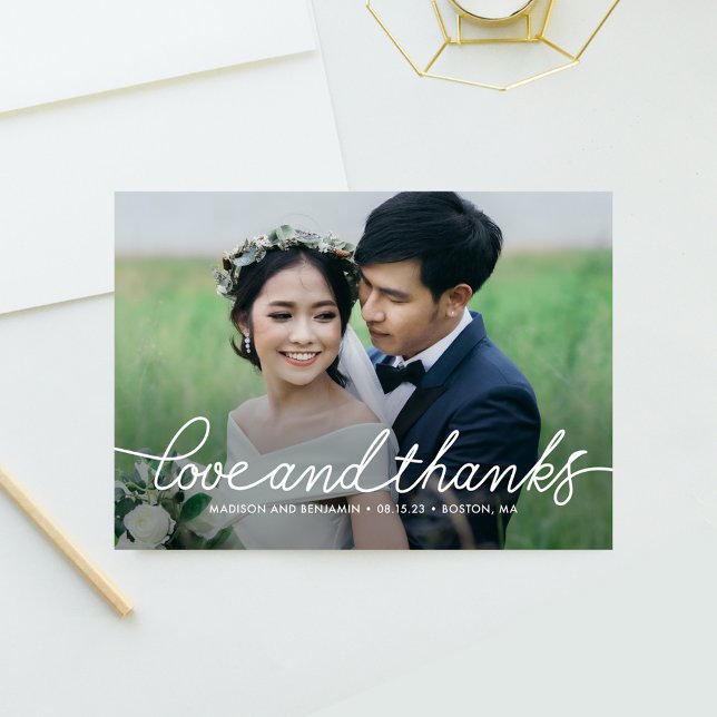 Darling Script Editable Colour Wedding Thank You Card (Creator Uploaded)