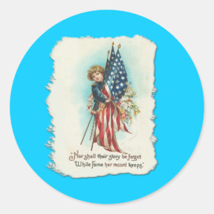 Darling Vintage Americana Design Classic Round Sticker