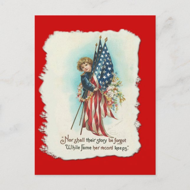 Darling Vintage Americana Design Postcard (Front)