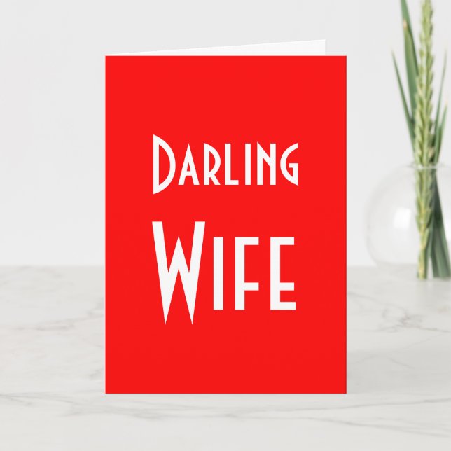 Darling Wife Merry Christmas Holiday Card (Front)