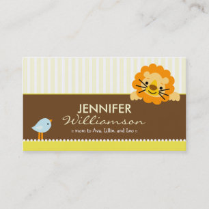 Darling Yellow Lion & Birdie Mummy Calling Card