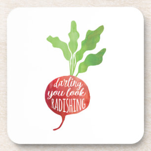 Darling, You Look Radishing   food pun Coaster