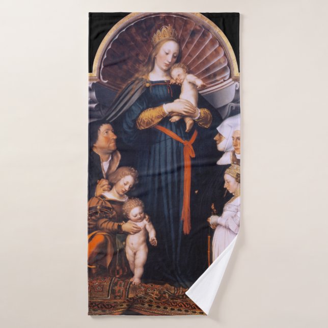 Darmstadt Madonna, Holbein the Younger Bath Towel (Bath Towel)