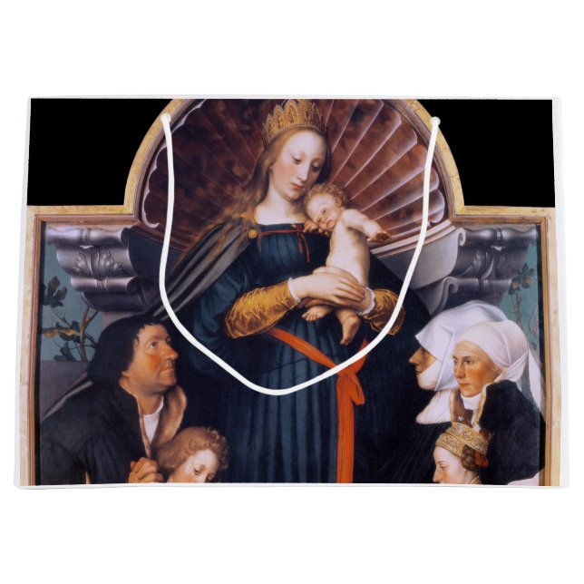 Darmstadt Madonna, Holbein the Younger Large Gift Bag (Front)