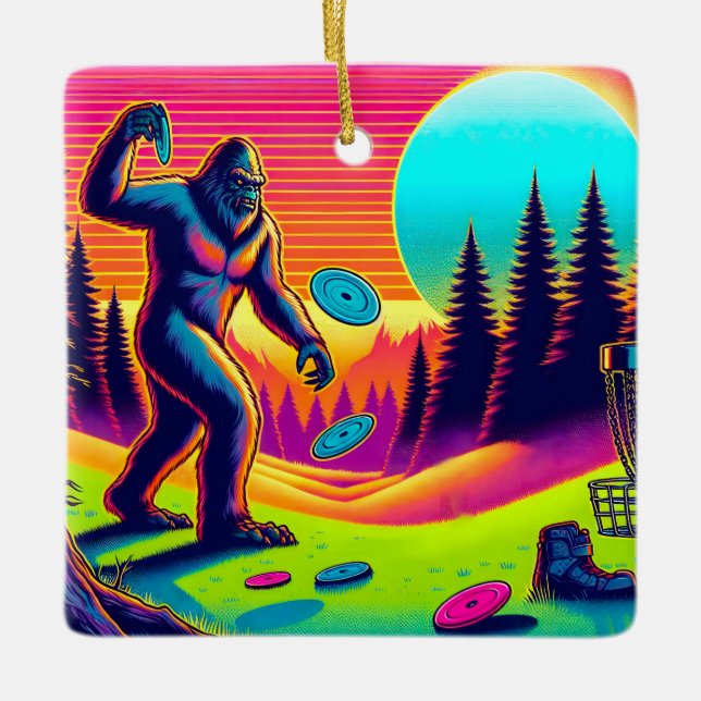 Darn Trees | Bigfoot Disc Golf Humour  Ceramic Ornament (Front)