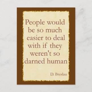 Darned Human Postcard