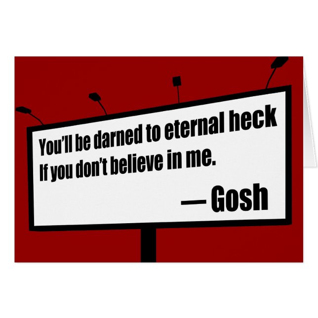 Darned to Eternal Heck funny card (Front Horizontal)