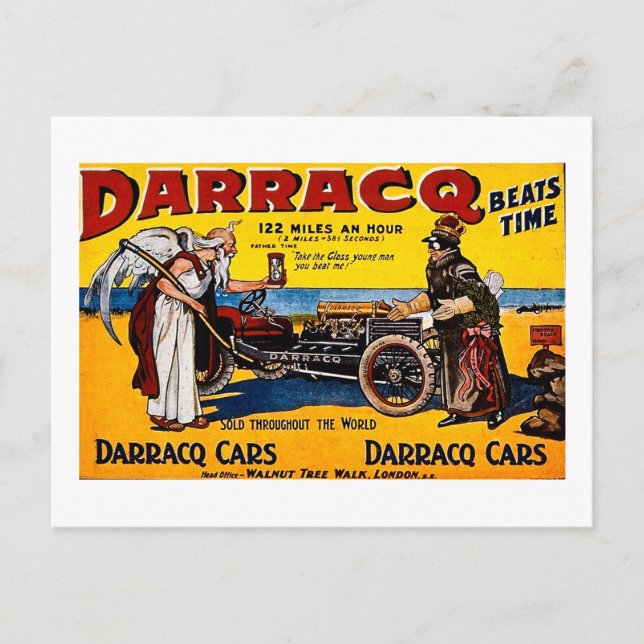 Darracq - Vintage Auto Advertisement Postcard (Front)
