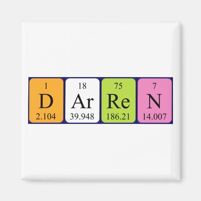 Darren periodic table name magnet (Front)