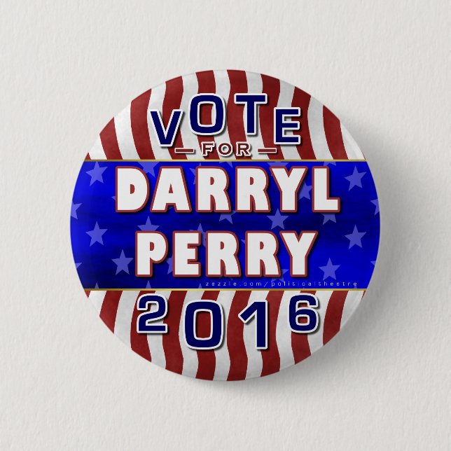 Darryl Perry President 2016 Election Libertarian 6 Cm Round Badge (Front)