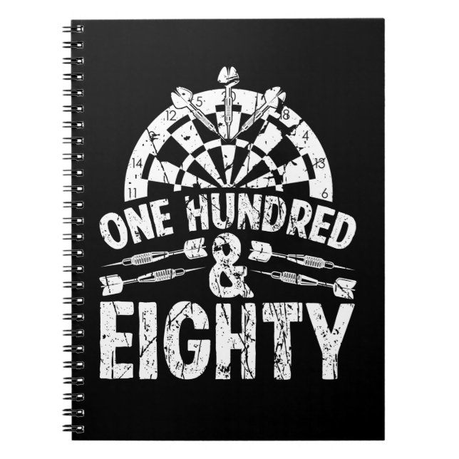 Dart 180 One hundret and eighty Darts Player Notebook (Front)
