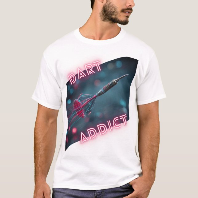DART ADDICT dynamic neon arrow T-Shirt (Front)