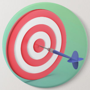 Dart and dartboard 6 cm round badge