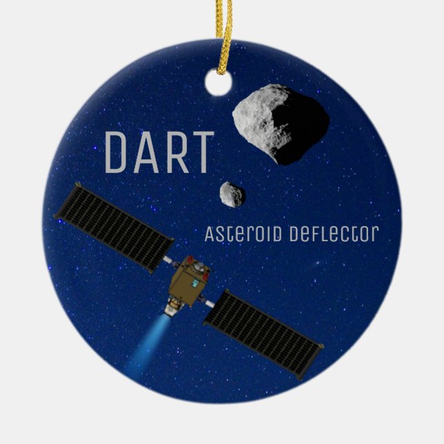 DART Asteroid Deflecting Spacecraft Ceramic Tree Decoration (Front)