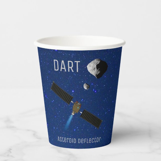 DART Asteroid Deflecting Spacecraft Paper Cups (Front)