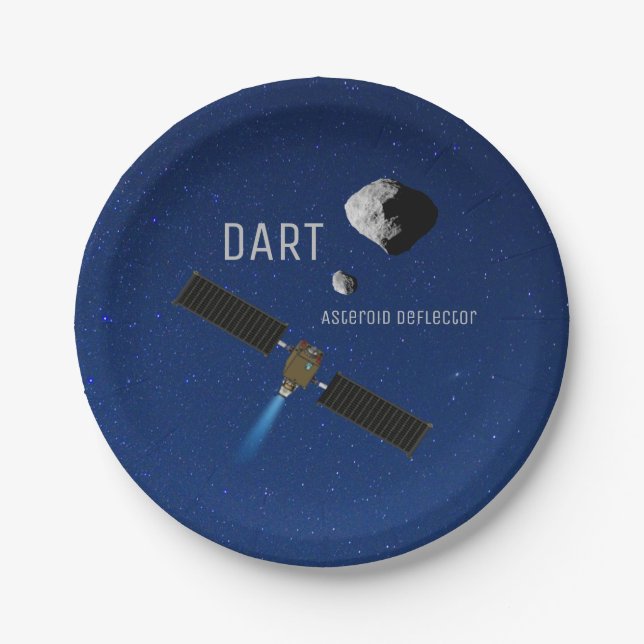 DART Asteroid Deflecting Spacecraft Paper Plate (Front)