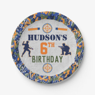 Dart Birthday Party Military Camo Soldiers Food Paper Plate